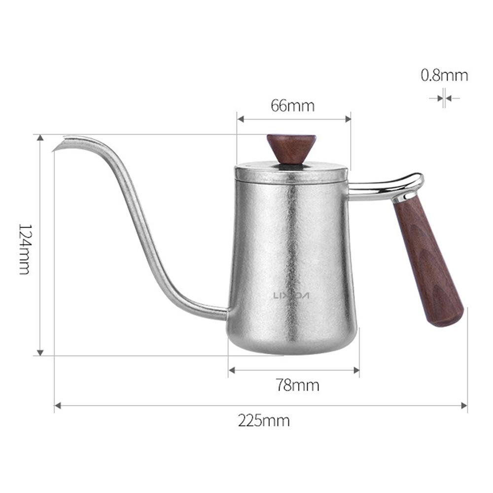 

Ti Pour Over Coffee Kettle Gooseneck Coffee Pot with Wood Handle for Outdoor Camping