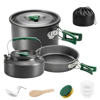 Camping Cookware Set, 11-Piece, Grey