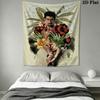 Bad Bunny Flow Wall Hanging Printed Fabric Blanket Decorative Tapestries for Bedroom Living Room Home Decor