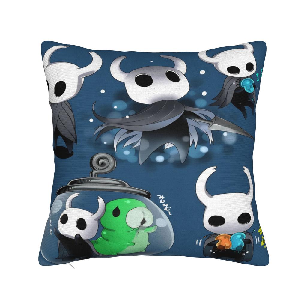 Hollow Knight Cartoon Game Knight and Hornet Pillow Cover Vintage Pillow Case For Living Room Chair Comfy Cushion Cover Gift