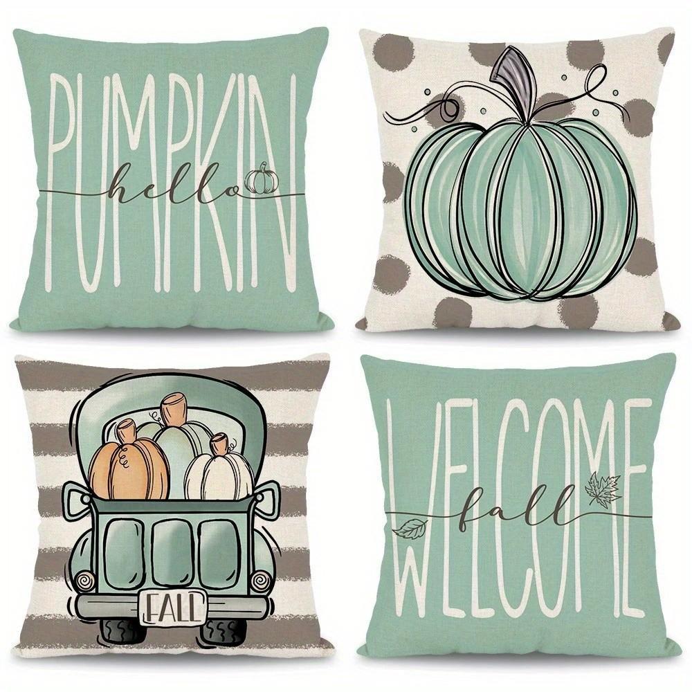 Pumpkin FallThemed Cushion Covers Pattern Cushion Cover Suitable For Sofa Bedroom Car Pillow Cover
