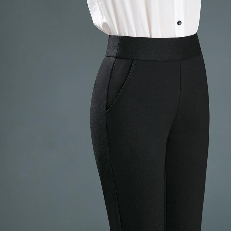 High Waist Trousers Women's Fashion Casual Pants Black Khaki Navy Blue Slacks Women Pantalones