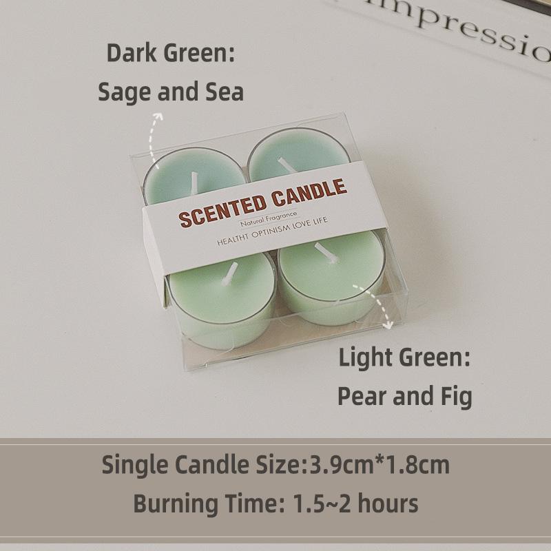 4pcs/set Natural Beeswax Soybean Wax Scented Candles Aromatherapy Tea Lights Wedding Home Bar Hotel Decor Fragrance Candle