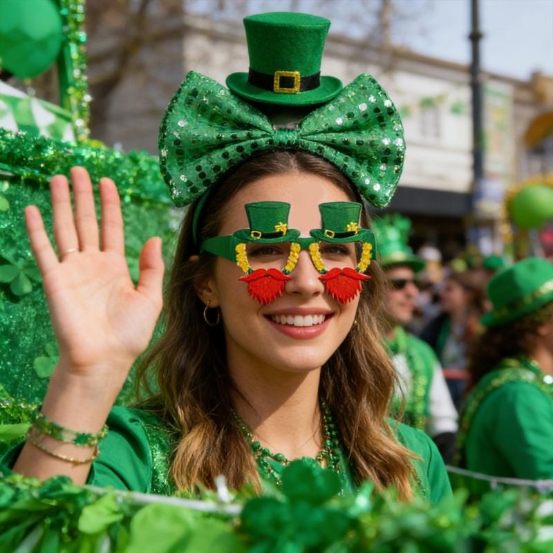 Saint Patrick Day Costume Accessories Shamrock Stickers Patricks Day Glasses Saint Patrick's Day Decoration Party Supply