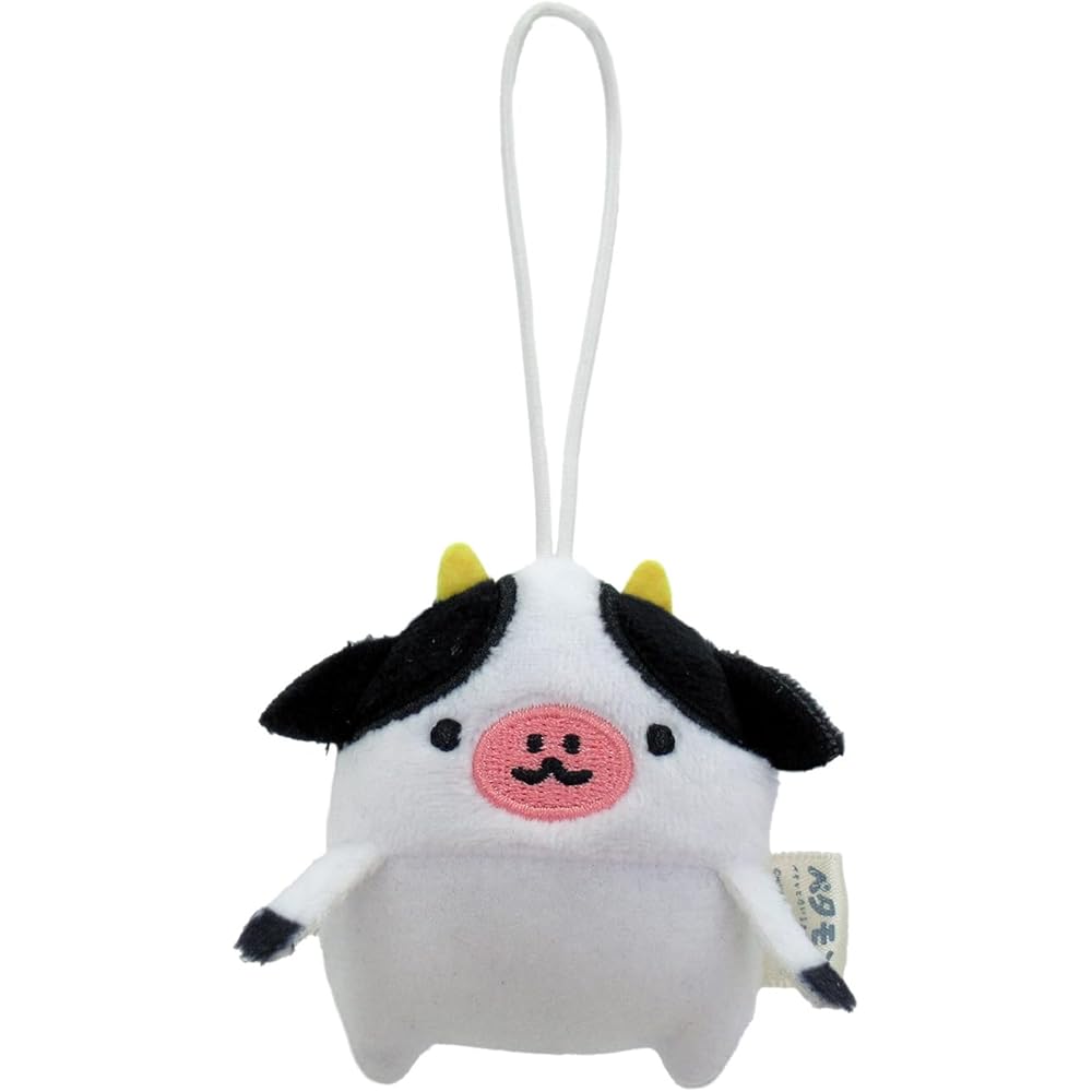 

Morisaka Global Petamon Cow Plush Mascot 5.5x2.5x6.5cm Animal Strap Charm Cute for Bags and Backpacks PETA-0004