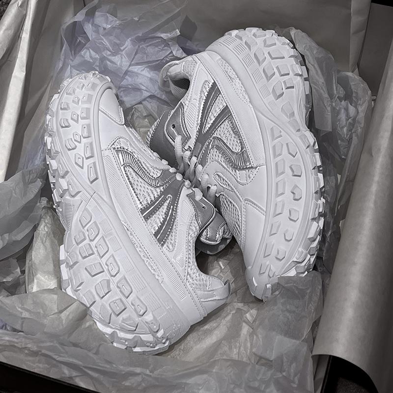 Fashion Leather Thick Chunky Dad Sneakers Luxury Women Girls Walking Tire Shoes Casual 2024 Designer Vulcanized Brand Female Footwear