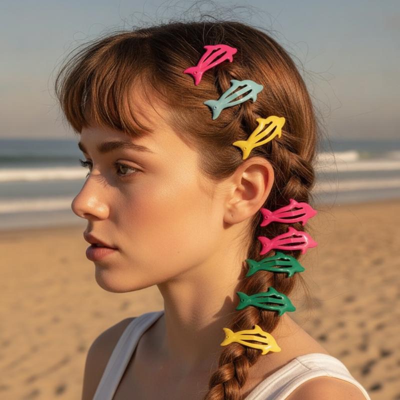 4Pcs Cute Cartoon Dolphin Bb Hair Clip For Women Girls Versatile Bangs Side Clip Fashion Hair Accessories Gifts