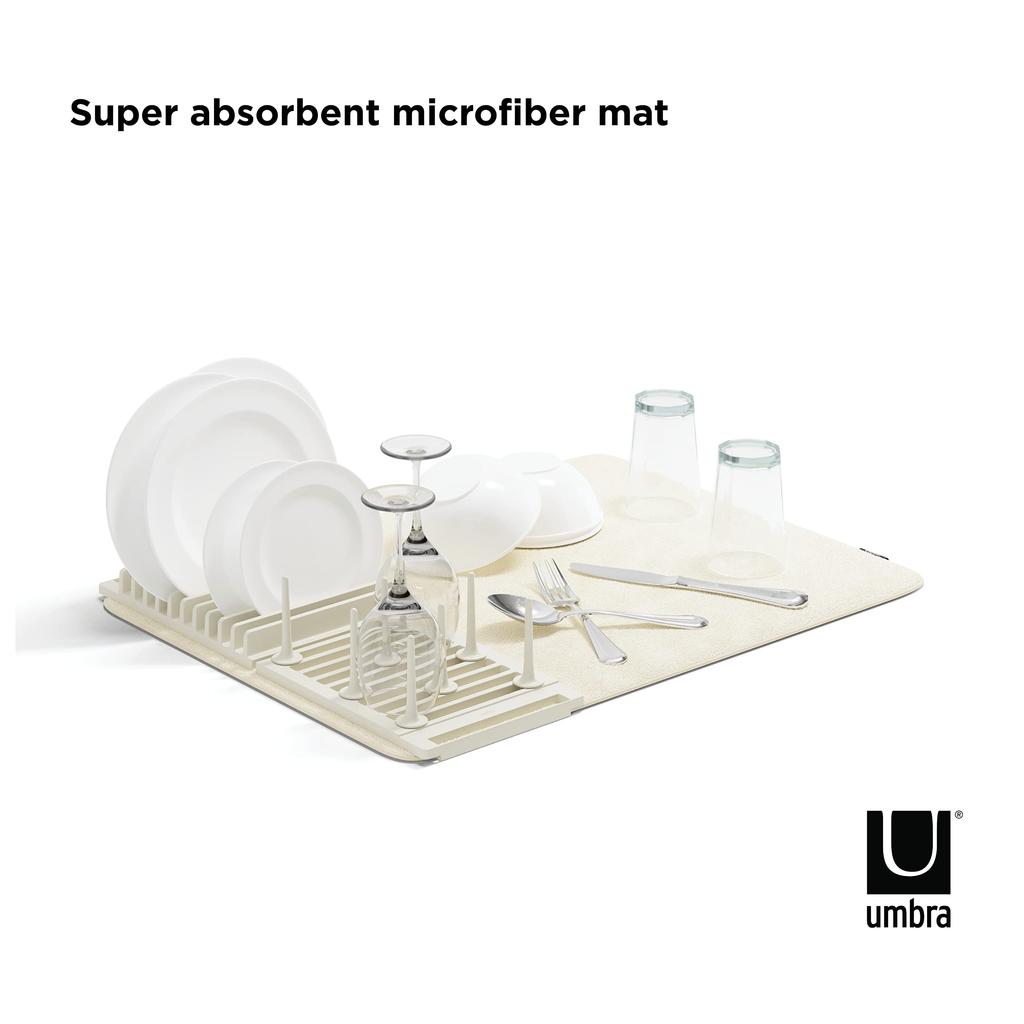 Official Umbra Dish Drainer/Drying Mat with Dish Stand, Linen, UDRY 21018697354