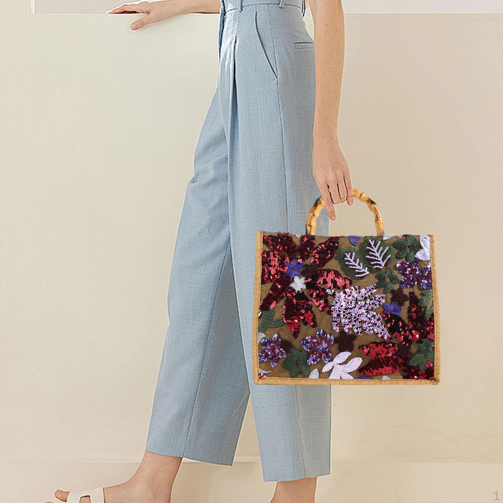 

Женская сумка с ручкой сверху Повседневная Летняя Пляжная для Отпуска Свадебной Вечеринки Поездок на работу фиолетовый