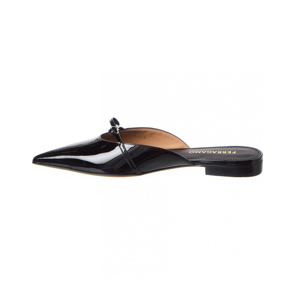 Salvatore Ferragamo Ferragamo Bow Mini Leather Mule Black