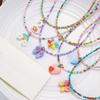 Kids Butterfly Heart Necklace Handmade Beaded Jewelry For Girls Spring 2025