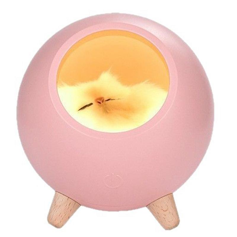 M-Modern-Night Light Touch Atmosphere Lights Cute Little Pet USB Charging Kitten Bed Cat House