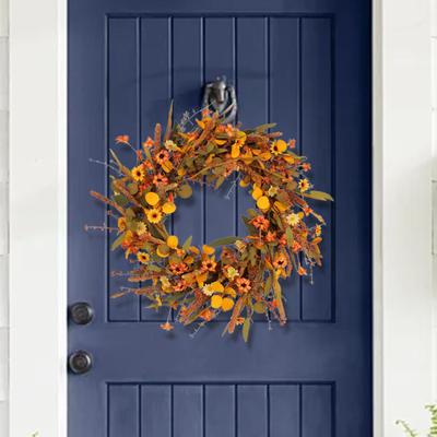Thanksgiving Flower Wreath Autumn Outdoor Fall Front Door for Celebration
