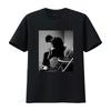 T-shirt Bianca Pesante in Cotone Vintage CHET BAKER Musicista Design per Tutte le Taglie Stampa Ispirata alla Tromba Jazz vintage Lavata uomo