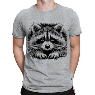 Lustiger Waschbär Straßenkatze Räuber Tier Hippie Panda Hipster Herren T-Shirts #NED