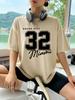 Dream City Number 32 Design Woman T-Shirts Polyester Multicolor T Shirt Hip Hop Summer Short Sleeve Y2K Breathable Clothing
