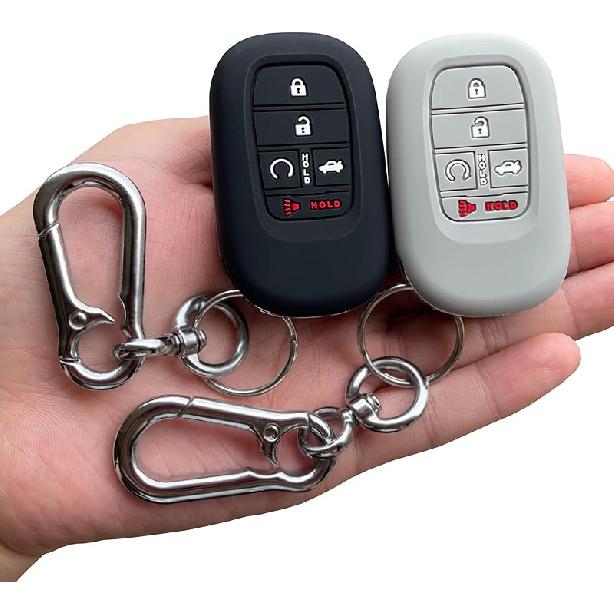 TANDRIVE Key Fob Cover For (5 Buttons) Honda 2026 2025- Civic Accord CR-V HR-V Pilot And 2026 Passport, Silicone, 2-Pack, Black