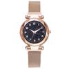 Women Fashion Luminous Numbers Starry Sky Quartz Watch Magnetic Wristwatch Buckle