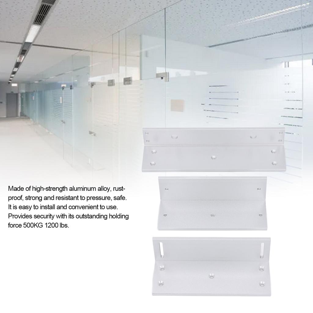 Aluminum Alloy Z and L Bracket for Single Door 500KG 1200lbs Holding Force Electromagnetic Lock Matching Bracket for Inward Door