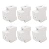 6PCS Modular Socket Guide Rail Power Socket 3 Hole 250V Industrial Power Outlet for Electric Appliance