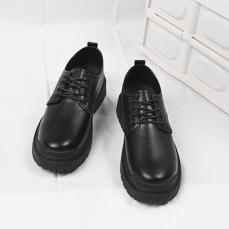 

2025 new black business leather shoes low-top Martin shoes retro locomotive tooling shoes British four-season formal men s shoes 39