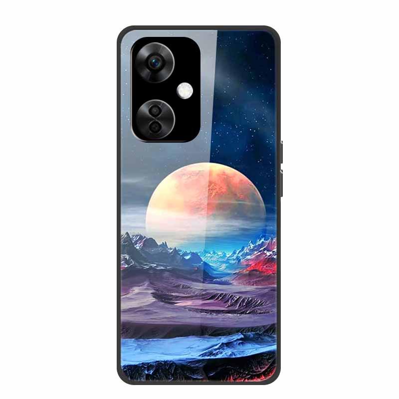 Personalisierte bunte Landschafts-Handyhülle mit gehärtetem Glas für OnePlus NORD CE 3 5G