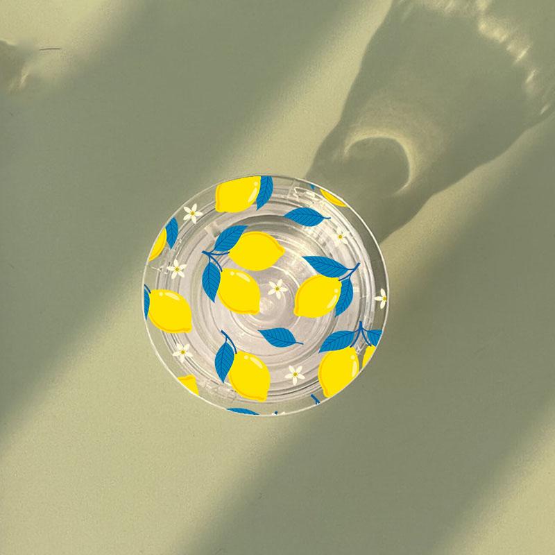 

Зеленый и Желтый Лимон Грипток Прозрачный Держатель-Подставка для Телефона для IPhone 16 Samsung Huawei INS Летний Фруктовый Прозрачный Кронштейн