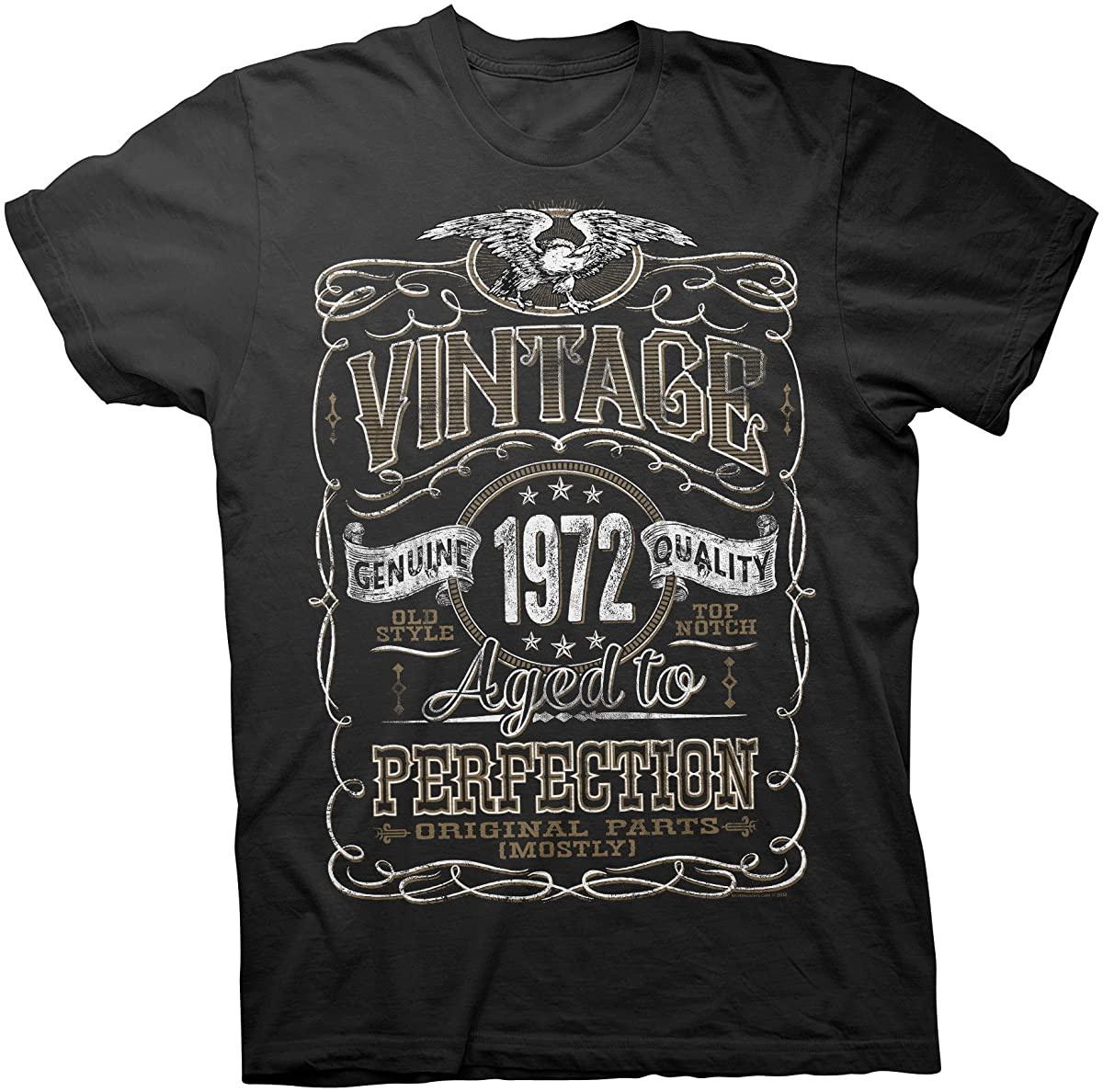 

Винтажные футболки унисекс с потертостями на 48-й день рождения Aged Perfection 1972 S