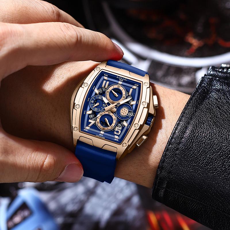 LIGE Mens Watches Sports Silicone Watch Men Luminous Chronograph Waterproof Watch for Men Male Clock Relogios Masculino+Box
