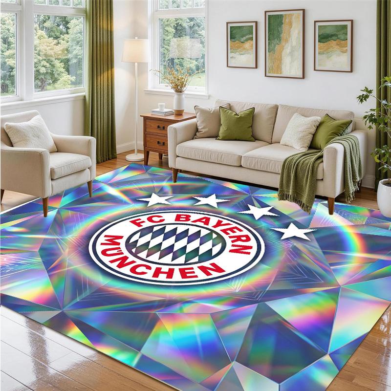 FC Bayern München Design Kristall-Samt Teppich Weiche Dekorationsmatte für Schlafzimmer Eingang