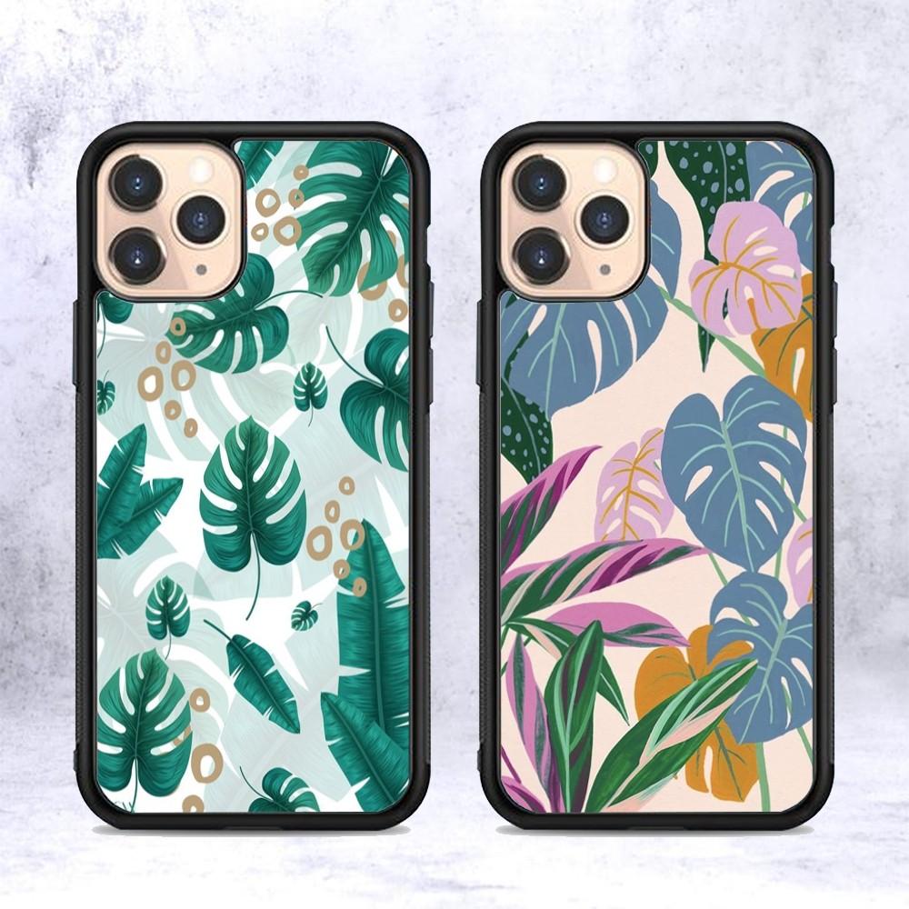 Palm Tree Leaves Phone Case Silicone PC+TPU For For iPhone  11 12 13 14 15 16 Plus Pro Max Cover