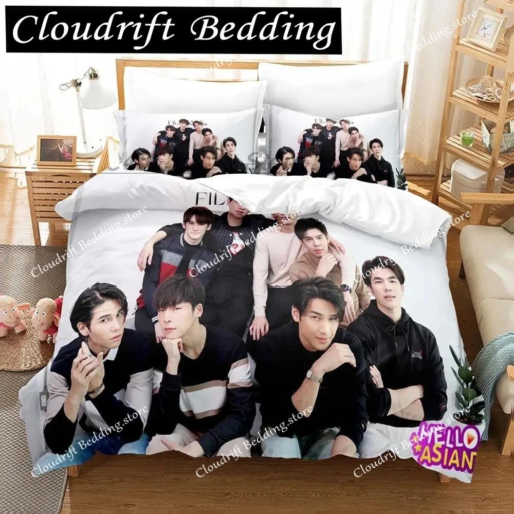 KinnPorsche Bedding Set Single Twin Full Queen King Size Bed Set Aldult Boy Bedroom Duvetcover Sets 3D Print Anime bed sheet set