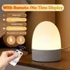 Touch Night Light Rechargeable 3 Color Dimmable Bedside Lamp Time Display USB LED Night Lights Ambient Soft Light for Kids Gift