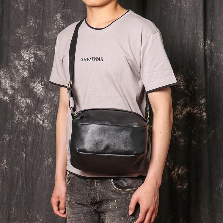 Personalized Soft Leather Men'S Shoulder Bag, Genuine Leather Women'S Messenger Bag, Cowhide Large-Capacity Ipad Bag