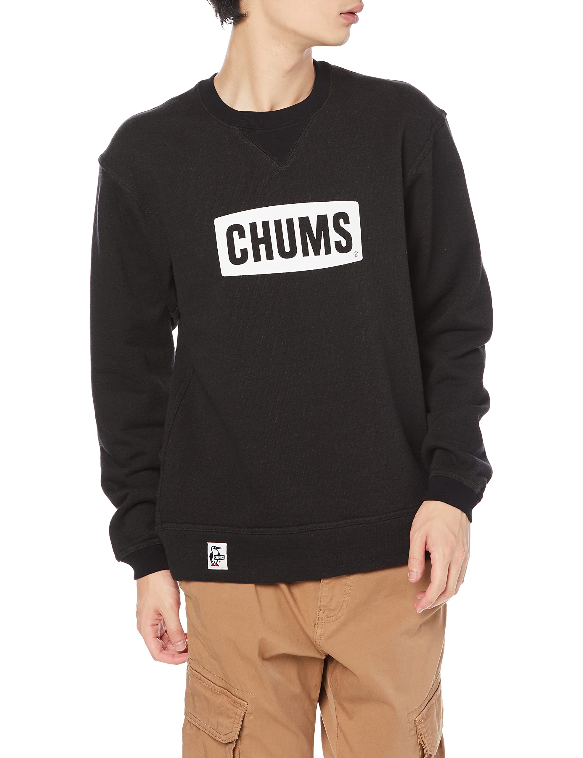 

Sweatshirt Logo Crew Top Jet Black x White M [Chums]