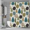 Elegante Tenda da Doccia con Motivo ad Albero, Blu/Verde/Beige/Nero, Lavabile in Lavatrice, Include Ganci, Decorazione Bagno Multifunzionale
