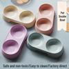Anti-Knockover Double Pet Bowl - Easy-to-Clean, Thickened Plastic for Cats and Dogs