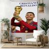 Cristiano Ronaldo Wanddekoration Wandteppich Kunst Für Haustier-Gedenken Geburtstag Hochzeitsparty Hintergrund Familien Geschenk