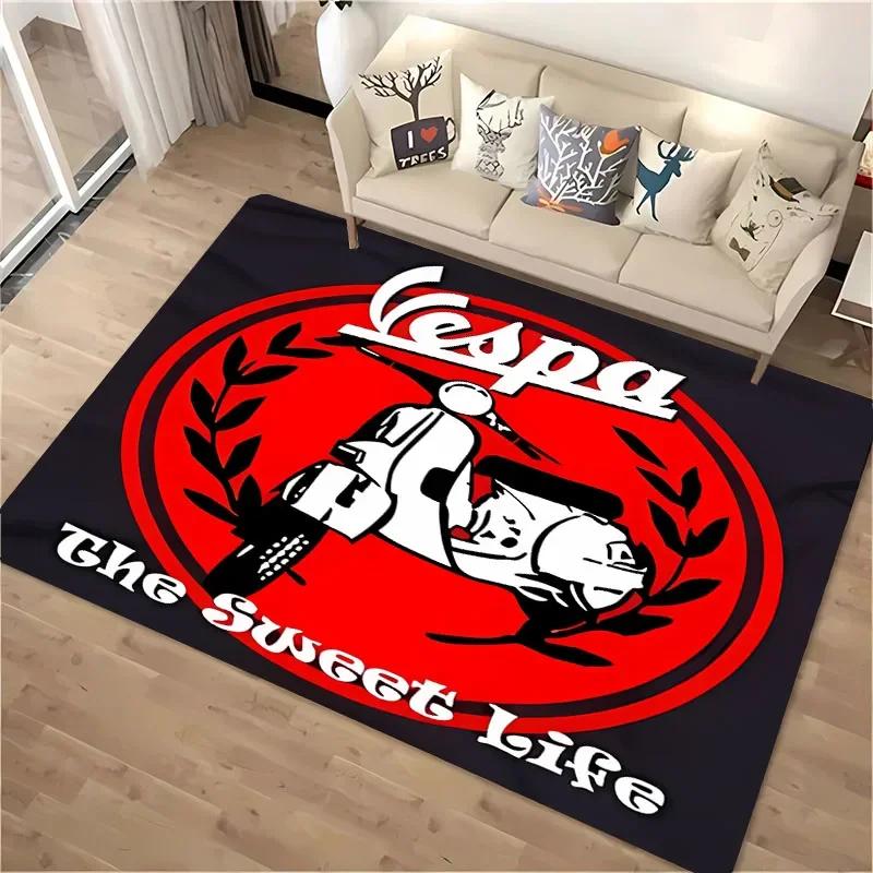 

V-Vespa Moto Modern Fashion Carpet for Living Room Bedroom Sofa Area Rugs Kitchen Door Un-slip Floor Mats Alfombra Birthday Gift 70x100cm (28x39in)