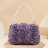 Women's 3D Rose Flower Chain Crossbody Bag - Rose Petal Design Shoulder Handbag for Daily Commute, Work, Evening Party