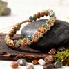 Boho Fußkettchen mit Naturstein für Damen Geflochtenes Seil Kaiserperlen Verstellbares Knöchelarmband Damen Sommer Strand Schmuck Geschenk