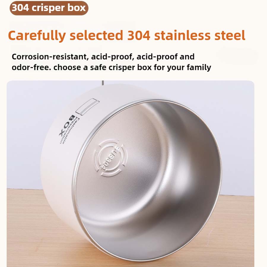 SUS304 Stainless Steel Fresh-keeping Box with Lid, Lunch Box, Outdoor Camping Food Storage Box, Double-layer Insulated Lunch Box