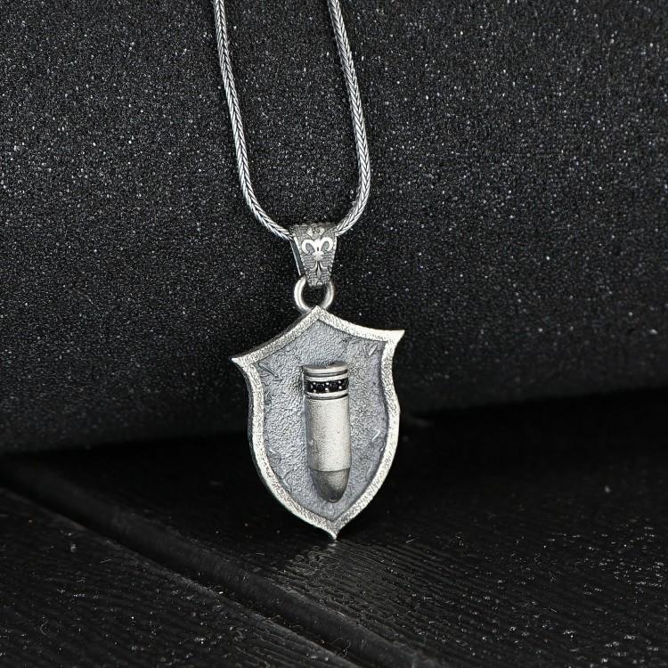 

Мужское колье из стерлингового серебра 925 пробы Bullet Model