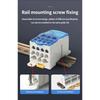 125A Electric Split Din Rail Terminals Block Junction Box Single Stage Splitter Box Electrical Wire Connector Easy To Use