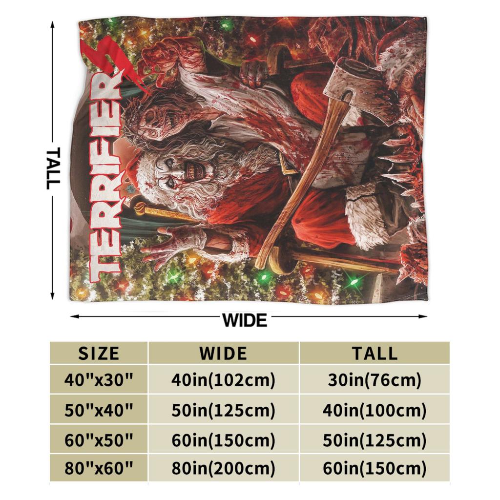 Warm Soft BlanketKids Adult Decorative Terrifier 3 Horror Film Throw Blanket  Flannel Bedspread For Couch Chair Sofa Bed Cover