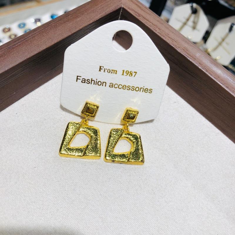 Винтажные матовые серьги неправильной геометрической формы для женщин, синяя геометрия, осенний аксессуар для ушей