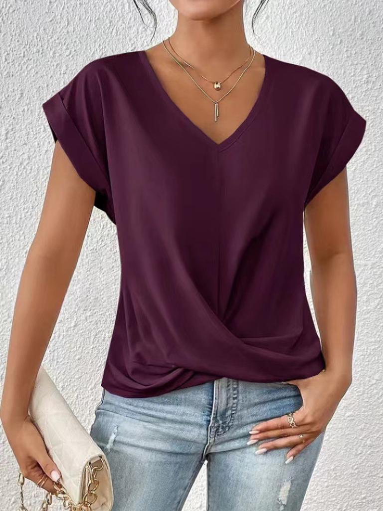 Women Short Sleeve T Shirt Casual Crew Neck Loose Fit Lightweight Breathable Basic Top Summer Everyday Tee