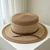 French Retro Flat-top Straw Hat Women's Summer Seaside Vacation Beach Visor Hat Straw Woven Sun Protection Hat Fashionable and Versatile