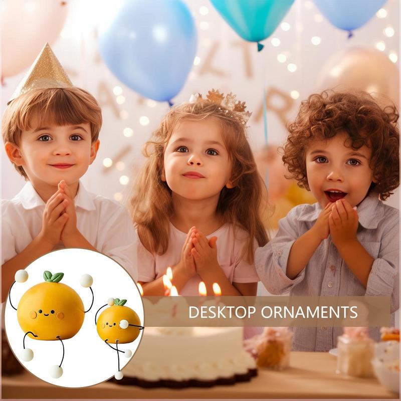 Niedliche Frucht Langbeinpuppen Mini Kreative Skulptur Orange Harzstatue Armaturenbrett Auto Desktop Garten Lustige Harzdekoration