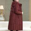 Plus Size XL-5XL Middle Age Women Long Coats Winter Parkas Hooded Thick Warm Elegant Women's Jackets